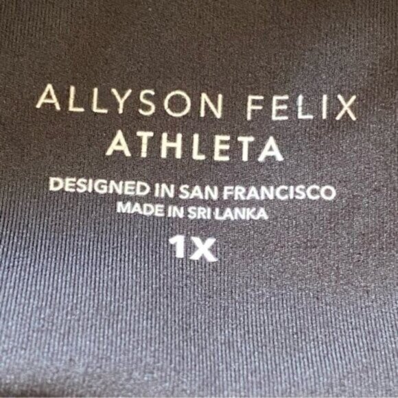 Athleta x Allyson Felix Legend Shortie Shorts 1x Plus Black Performance Biker - Picture 5 of 13
